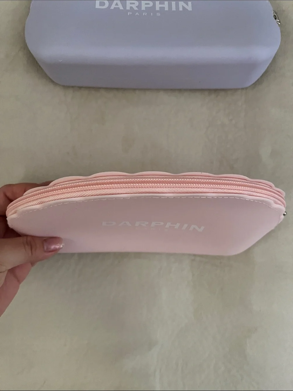 Darphin Pair of Pink and Purple Silicone Cosmetic Cases